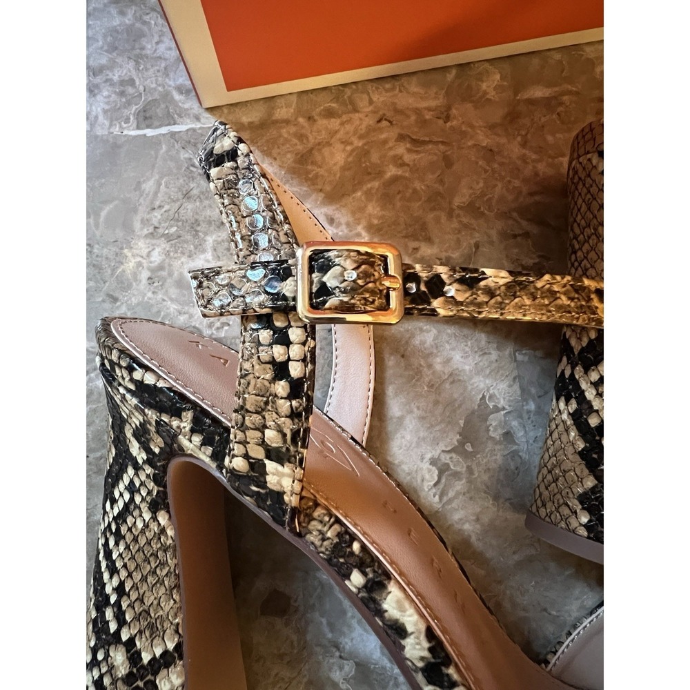 Katy Perry NEW Square Open Sandals Shoes Women Size 11 Animal Snake Print Heels - Picture 4 of 9